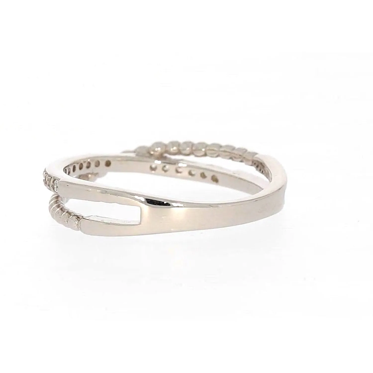 Sterling Silver Cubic Zirconia Cross Over Ring