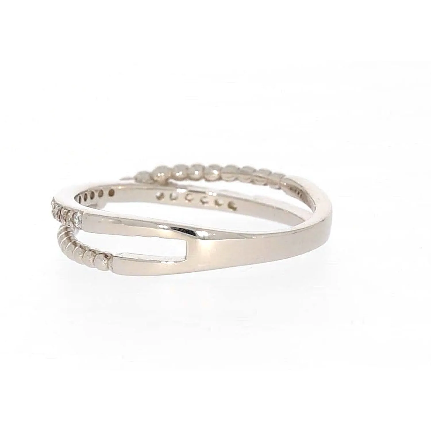 Sterling Silver Cubic Zirconia Cross Over Ring