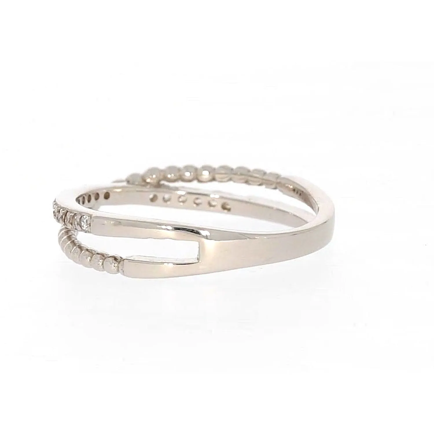Sterling Silver Cubic Zirconia Cross Over Ring