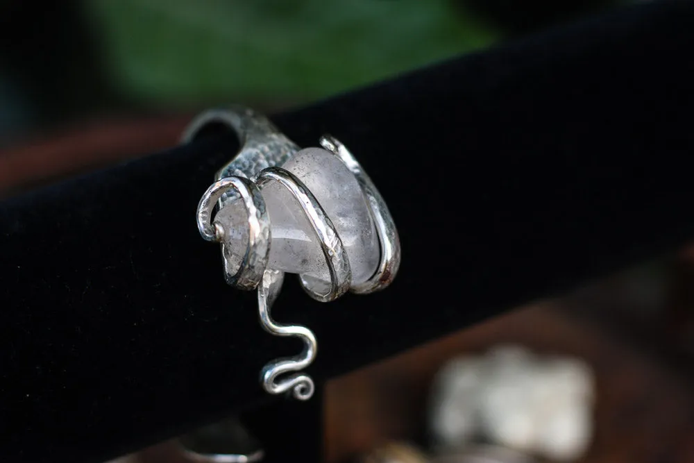 Sterling Silver   Natural Stone Fork Bracelet