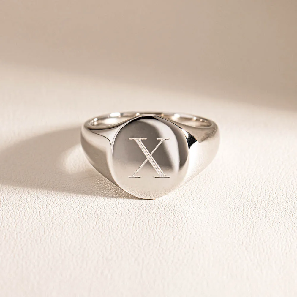 Sterling Silver Oval Signet Ring