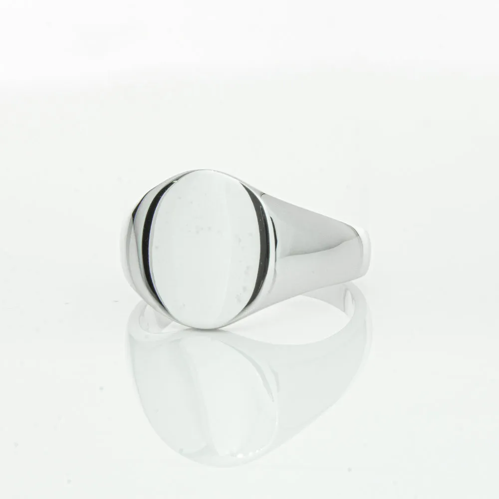 Sterling Silver Oval Signet Ring