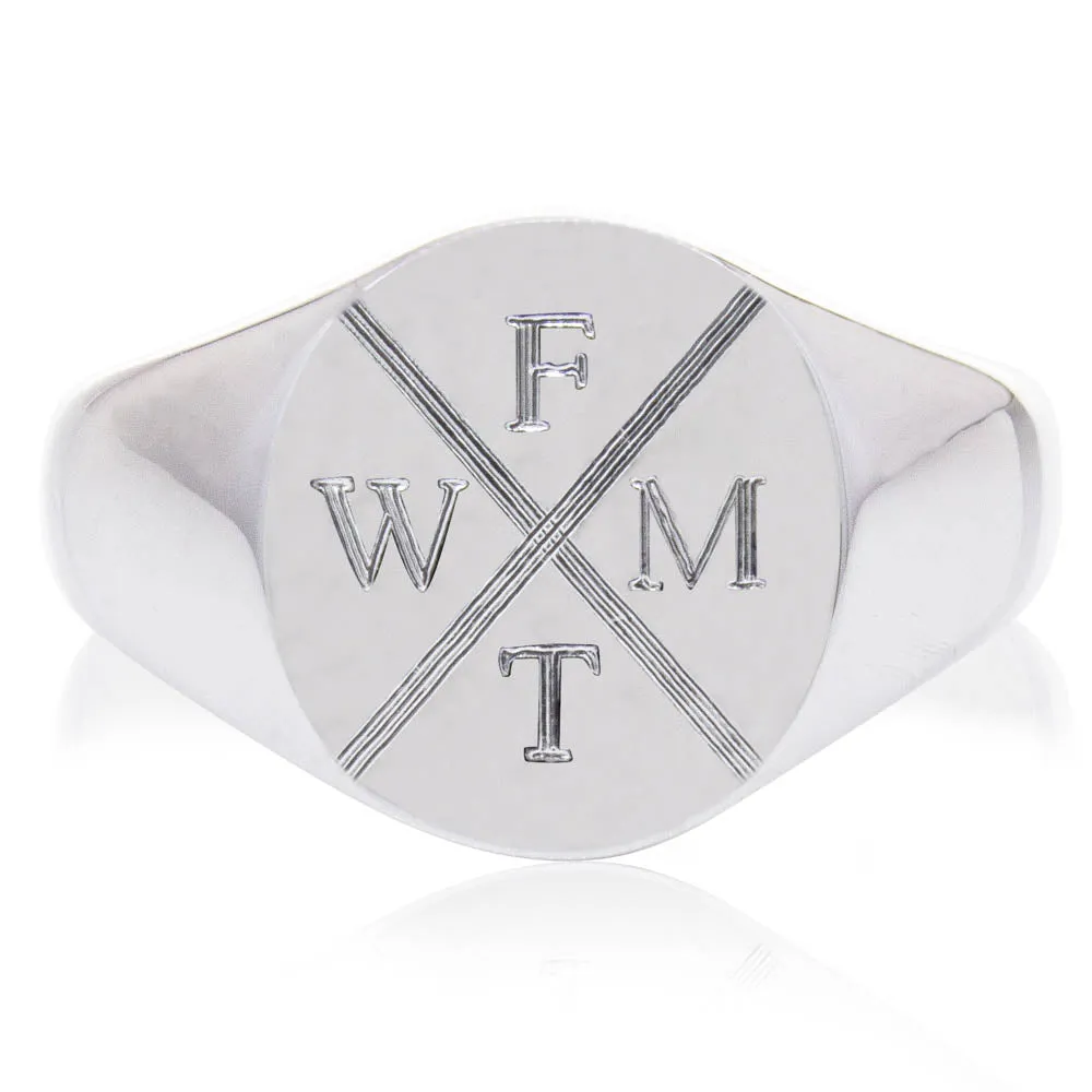 Sterling Silver Oval Signet Ring