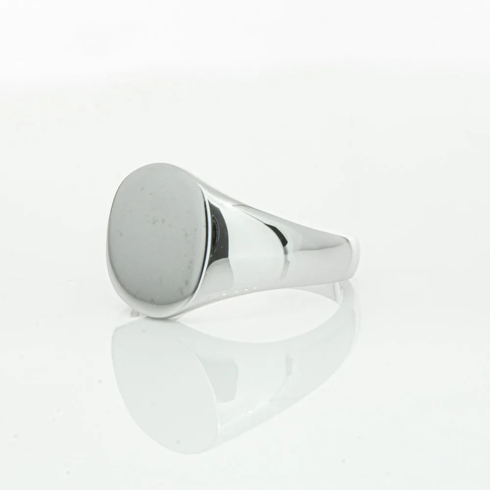 Sterling Silver Oval Signet Ring