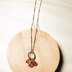 Strawberry Quartz Circle Necklace