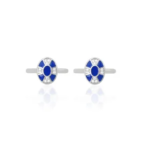 Stylish Electric Blue 925 Silver Toe Rings