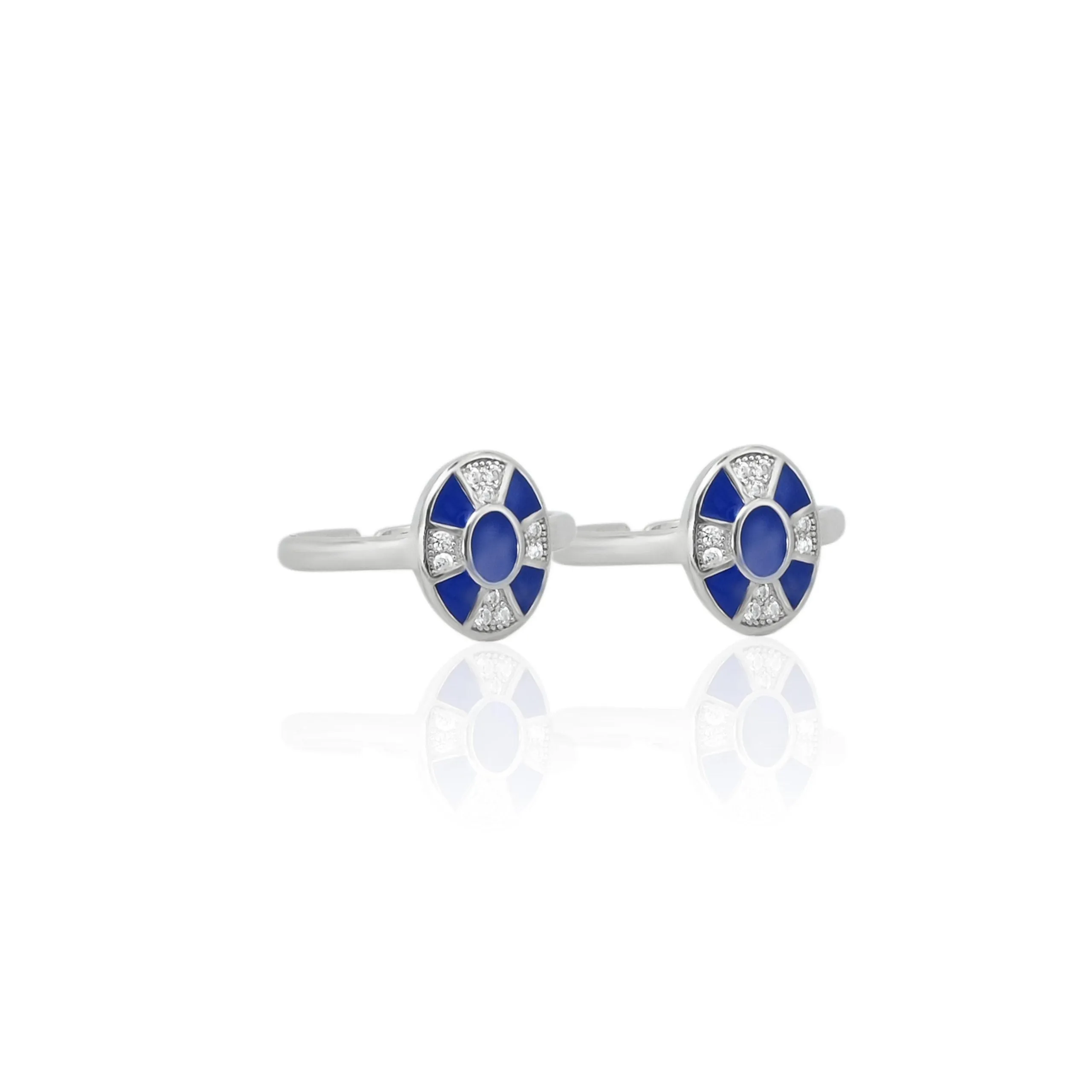 Stylish Electric Blue 925 Silver Toe Rings