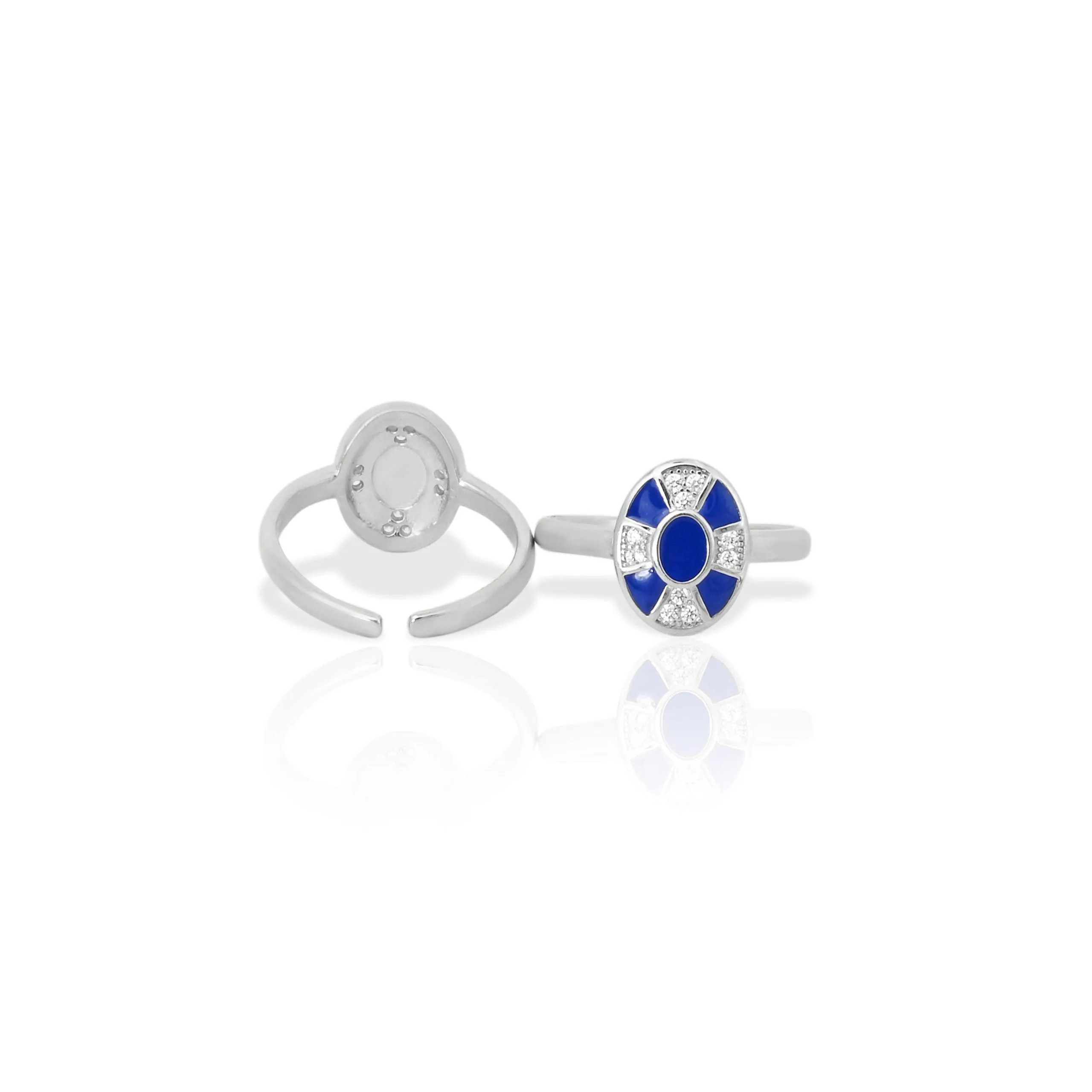 Stylish Electric Blue 925 Silver Toe Rings