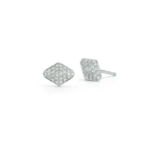 SYDNEY 18K WHITE GOLD AND DIAMOND MINI ORIGAMI STUD EARRINGS