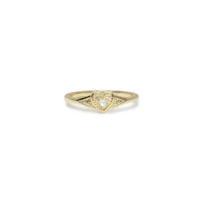 THE DAINTY PEARL HEART HEIRLOOM RING