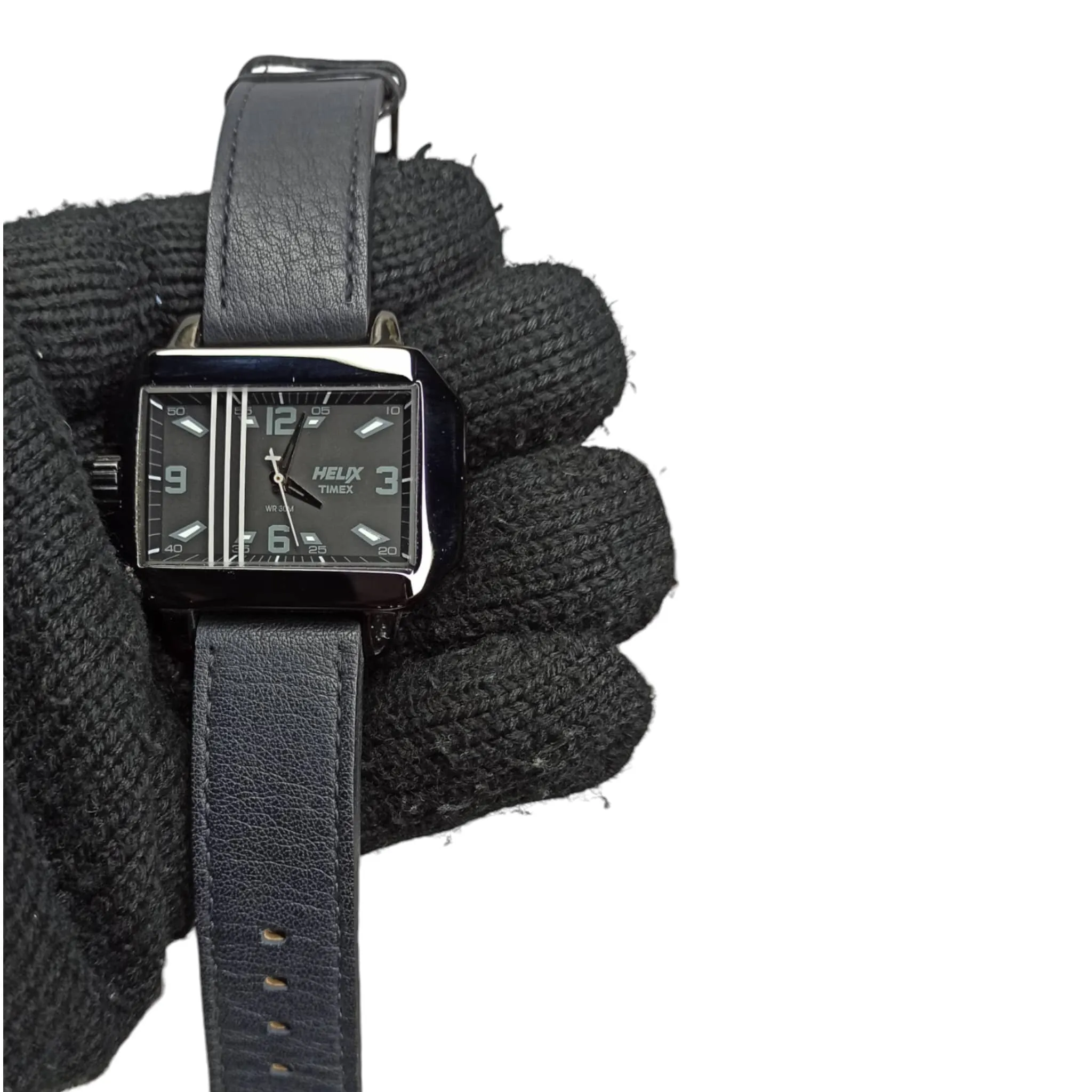 Timex Helix – Original – Pre-Owned  – Black Square Dial - Leather Strap – Unisex Watch
