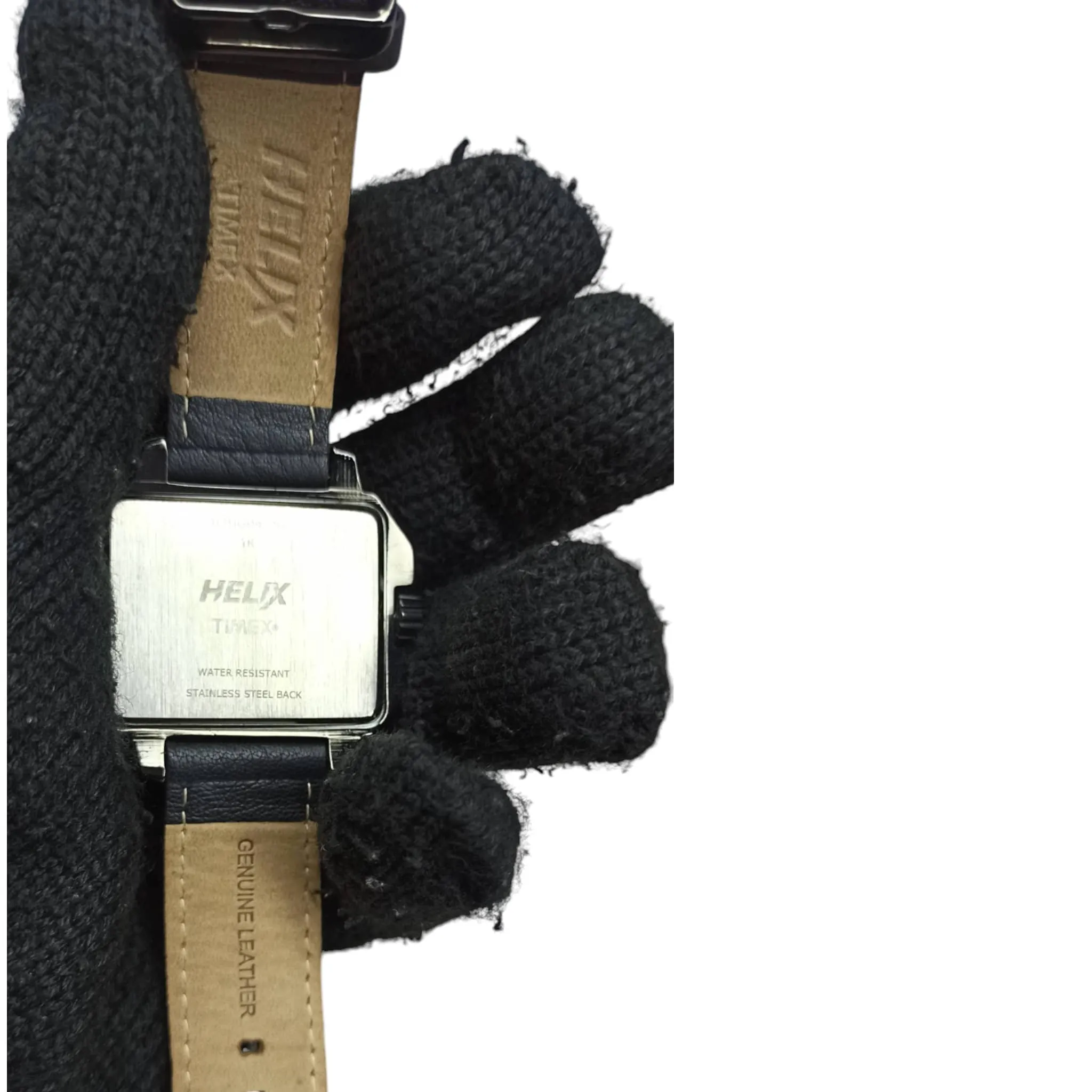 Timex Helix – Original – Pre-Owned  – Black Square Dial - Leather Strap – Unisex Watch