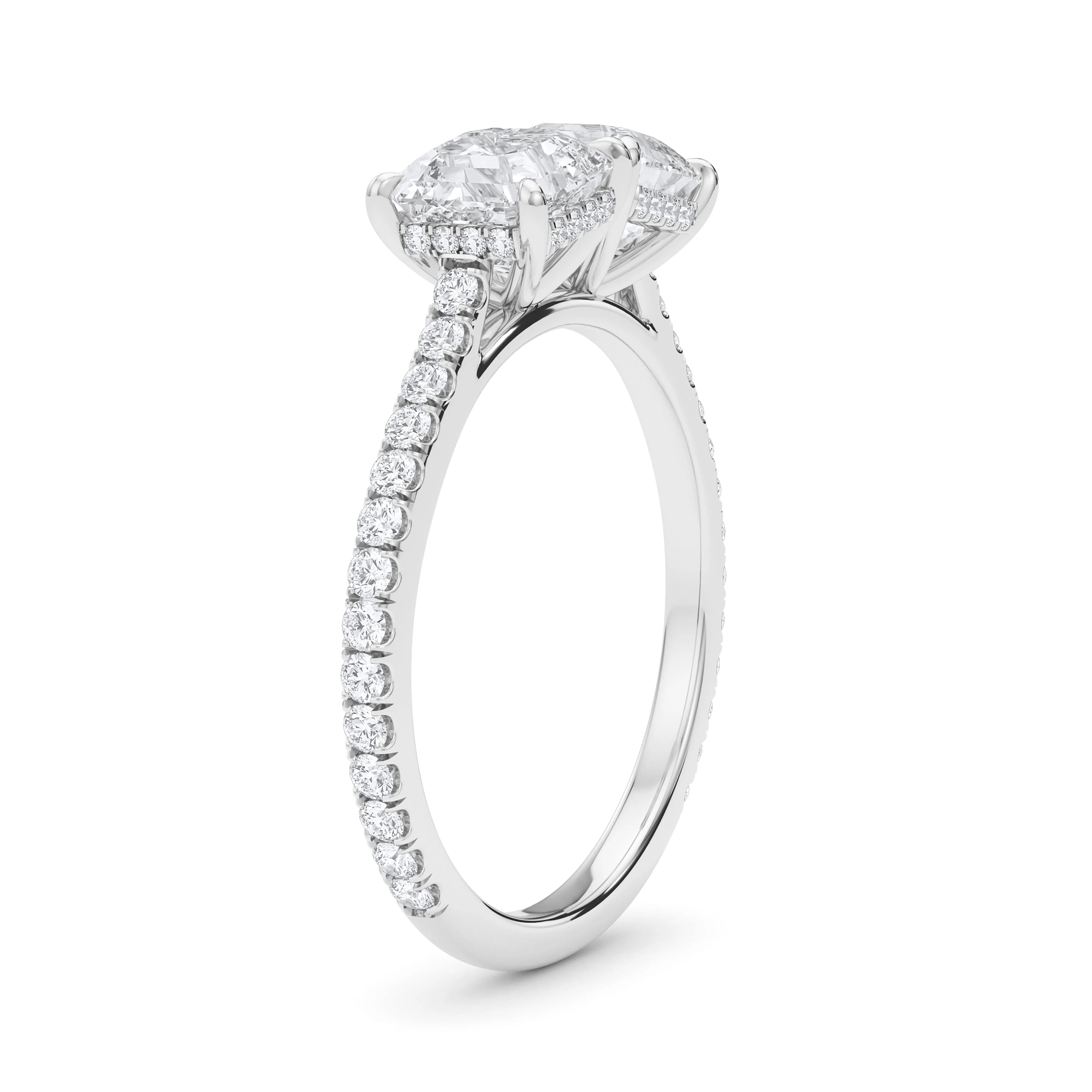 Twin Asscher Pave Ring