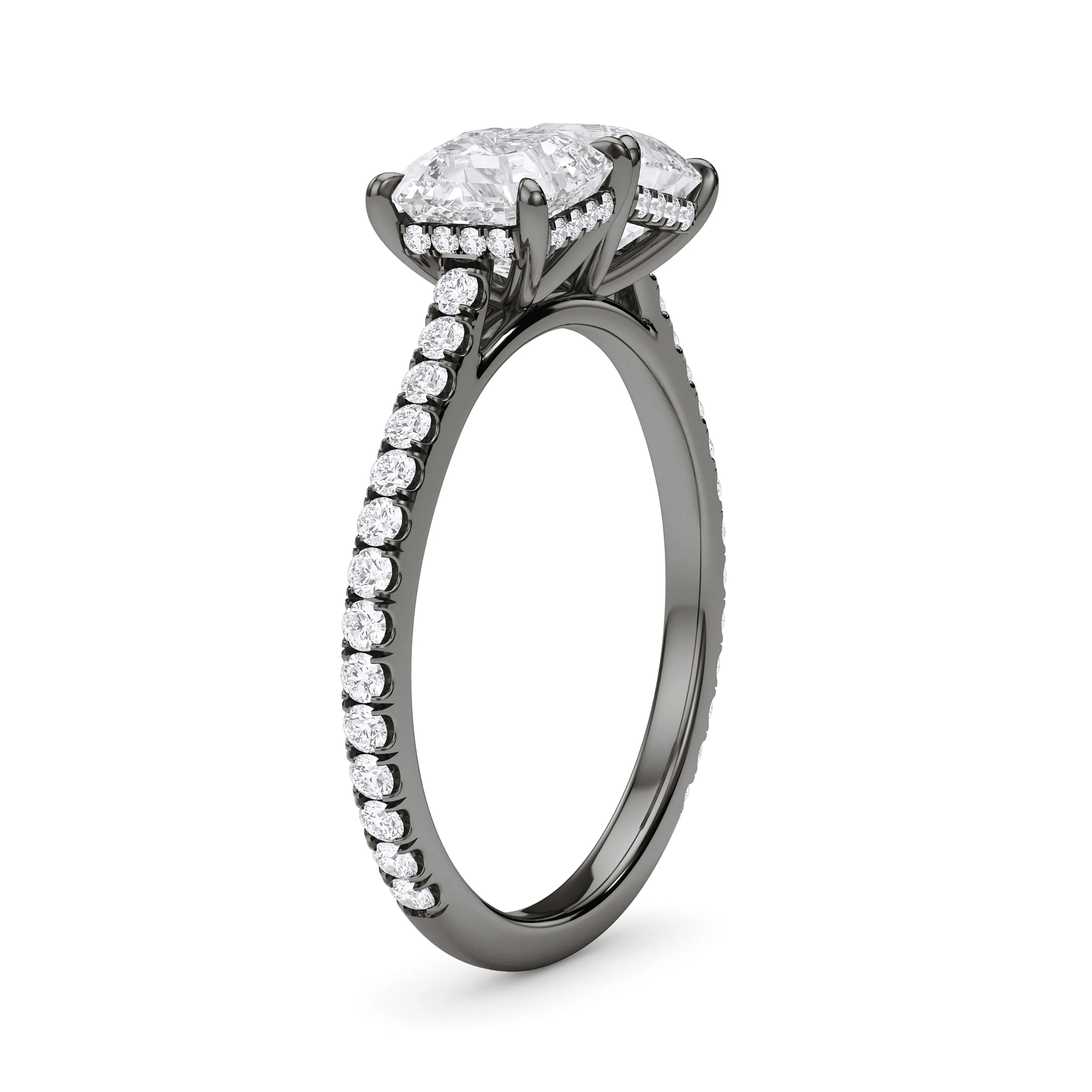 Twin Asscher Pave Ring
