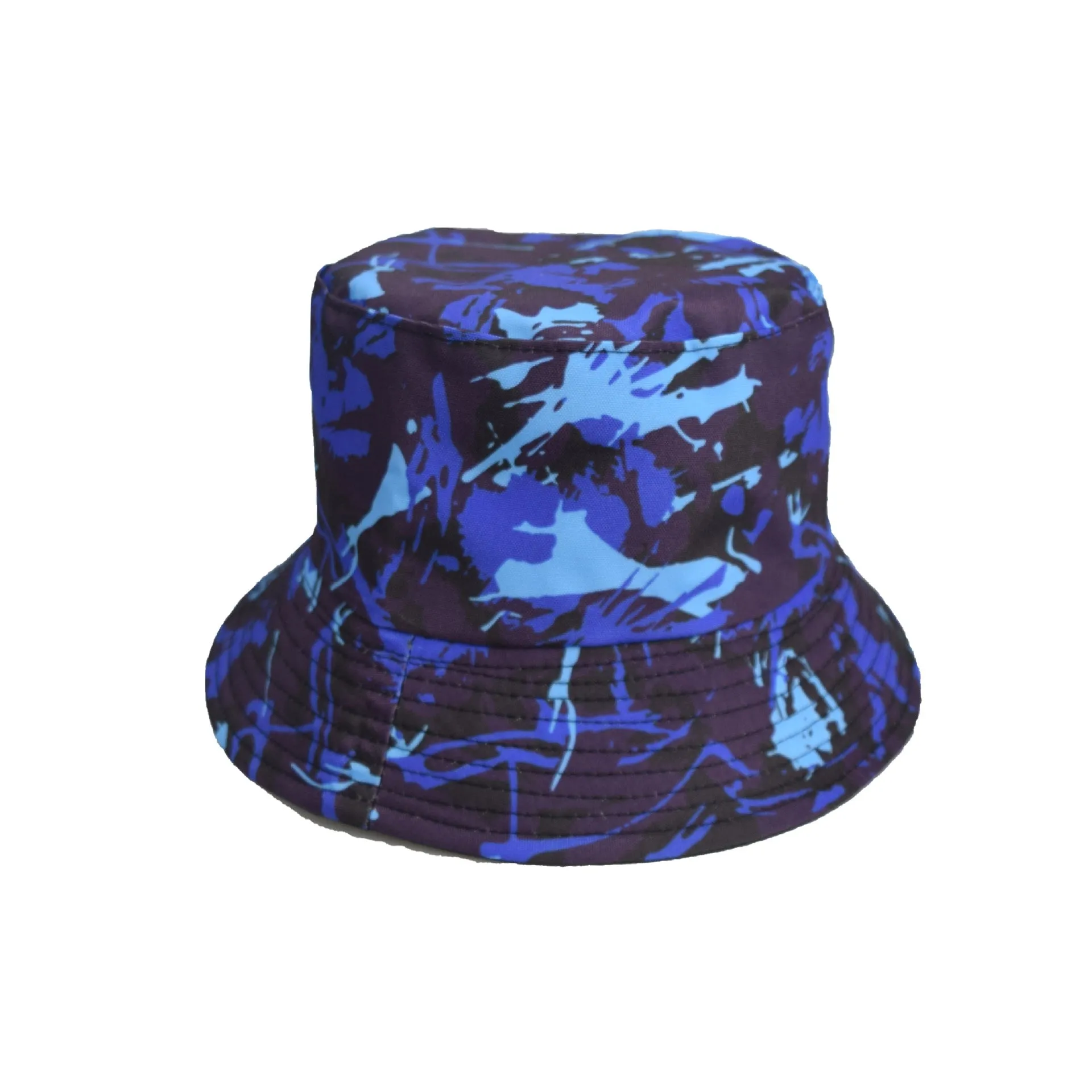 Unisex Reservible Graffiti Print Boonie Bucket Hat Cap Brim Outdoor Sun Safari Camping Fishing