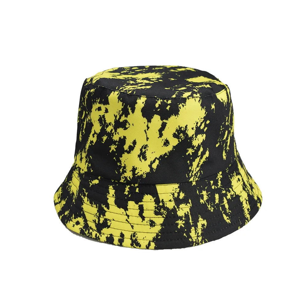 Unisex Reservible Graffiti Print Boonie Bucket Hat Cap Brim Outdoor Sun Safari Camping Fishing