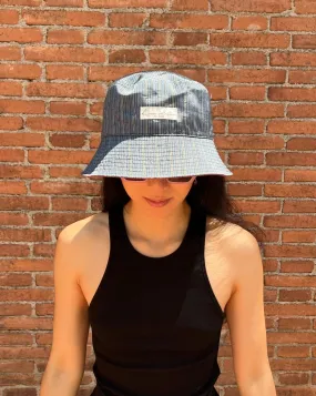 UPCYCLED KIMONO BUCKET HAT・STRIPE AKA ストライプ 赤