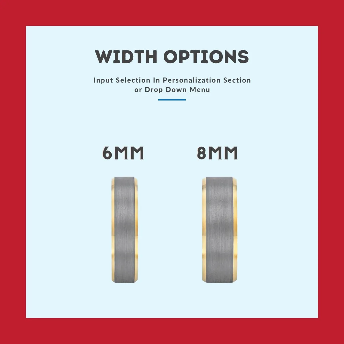 VETRAN | Silver Ring, Brushed, Silver Tungsten Ring, Gold Beveled Edges