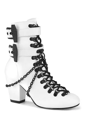 VIVIKA-128 Ankle Boot | White Faux Leather