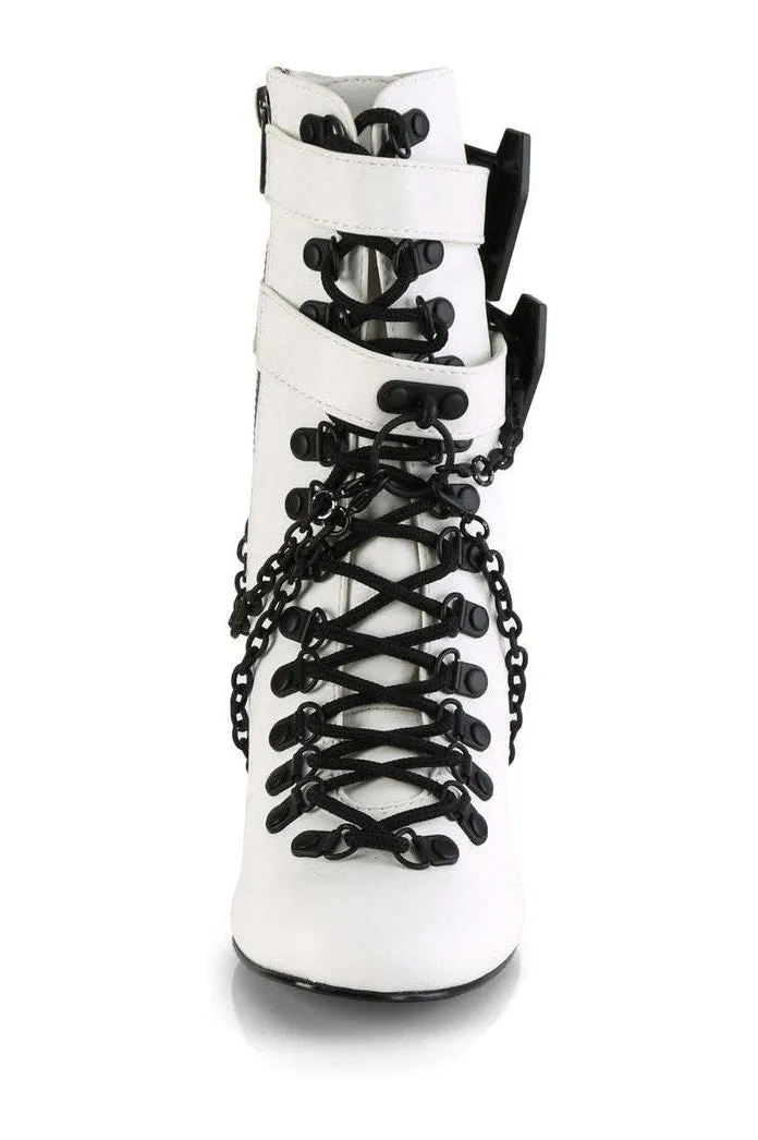 VIVIKA-128 Ankle Boot | White Faux Leather