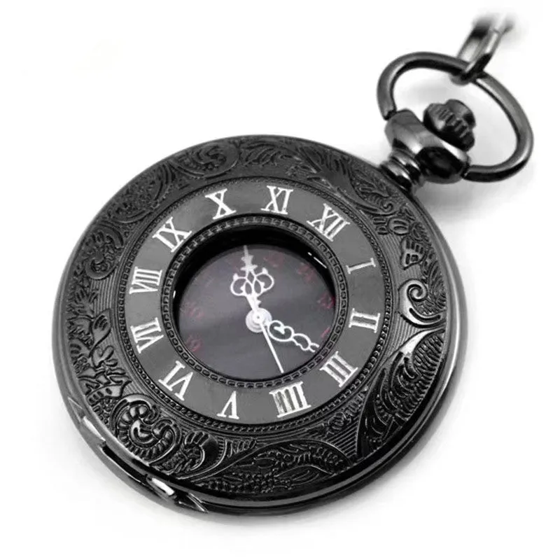 Waist Chain Quartz Pocket Watch Roman Style Hollow-out Old Watch Classic Retro Old-Fashioned Pocket Watch
