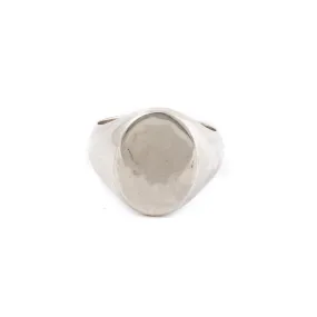 Weathered Sterling Silver Blank Signet Ring