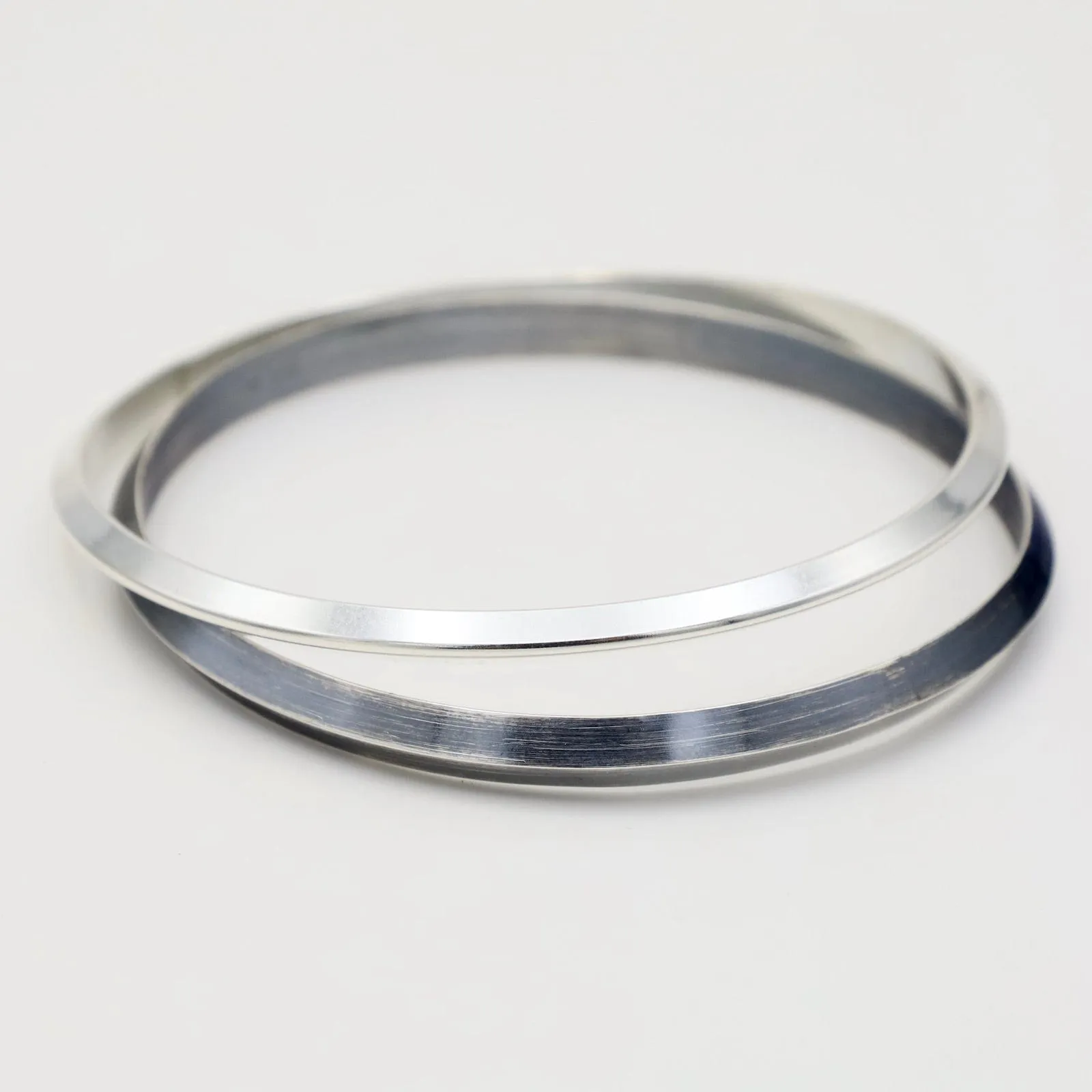 Wide Triangle Bangle in Oxidized Silver