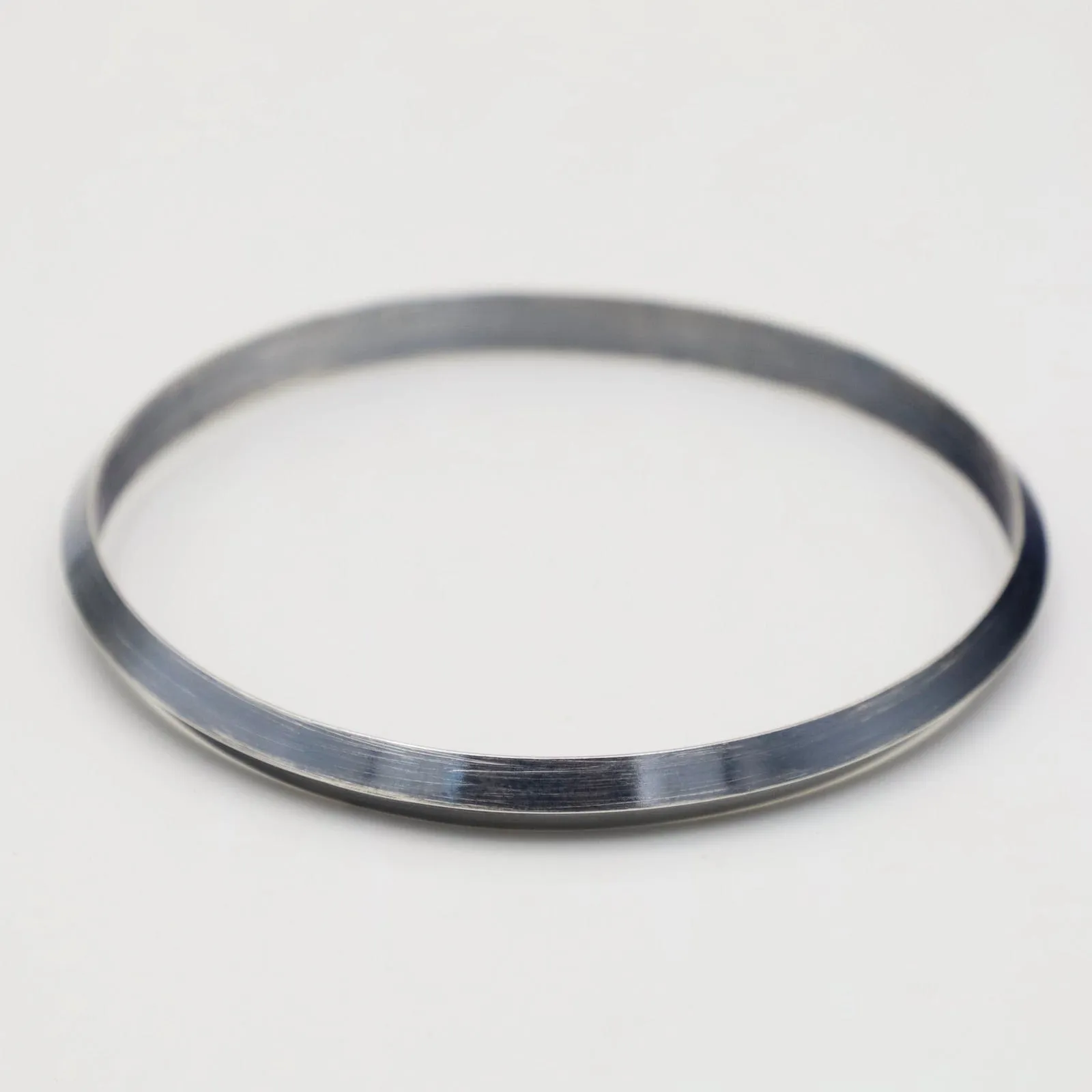 Wide Triangle Bangle in Oxidized Silver