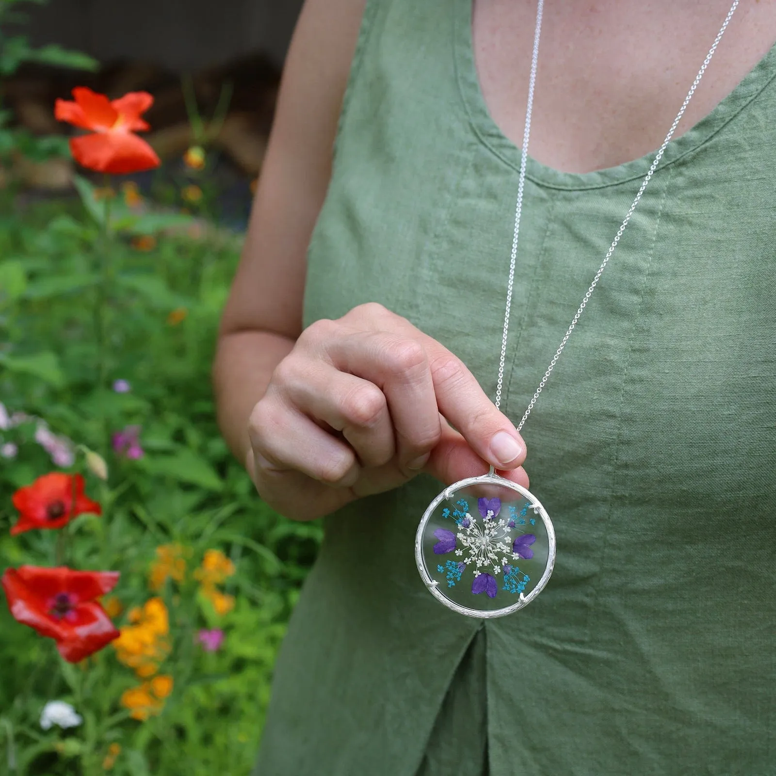 Wisdom Extra Large Mandala Necklace - Recycled Sterling Silver