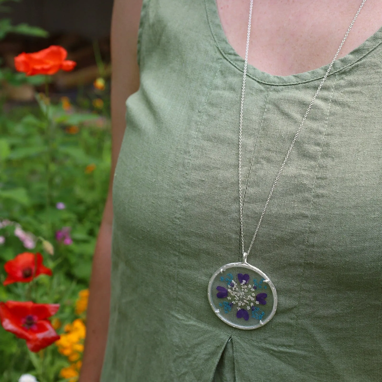 Wisdom Extra Large Mandala Necklace - Recycled Sterling Silver