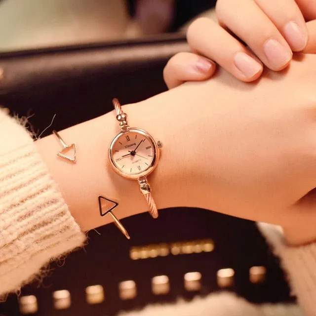 Women's Gold Bangle Luxury Bracelet Watch
