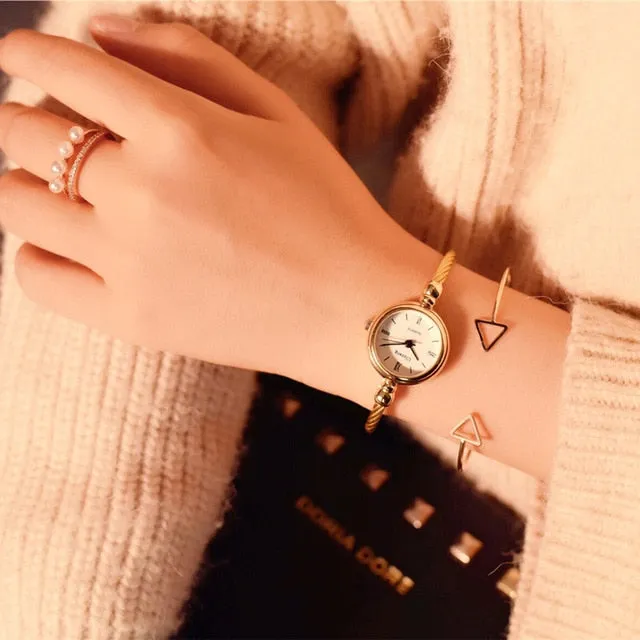 Women's Gold Bangle Luxury Bracelet Watch