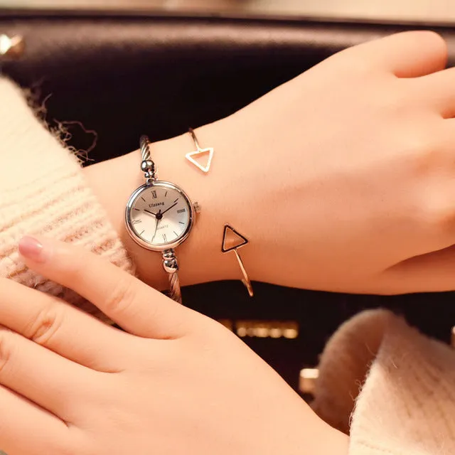Women's Gold Bangle Luxury Bracelet Watch