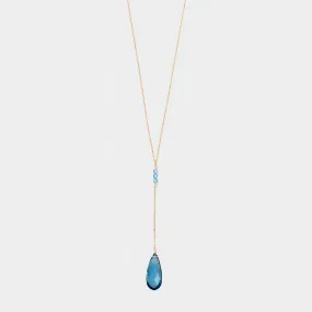 Y Shape Necklace: Blue Quartz
