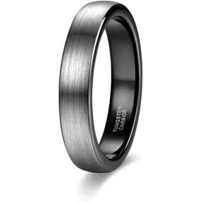 YORK Unisex Domed Tungsten Engagement Wedding Band Brushed Finish - 4mm - 8mm