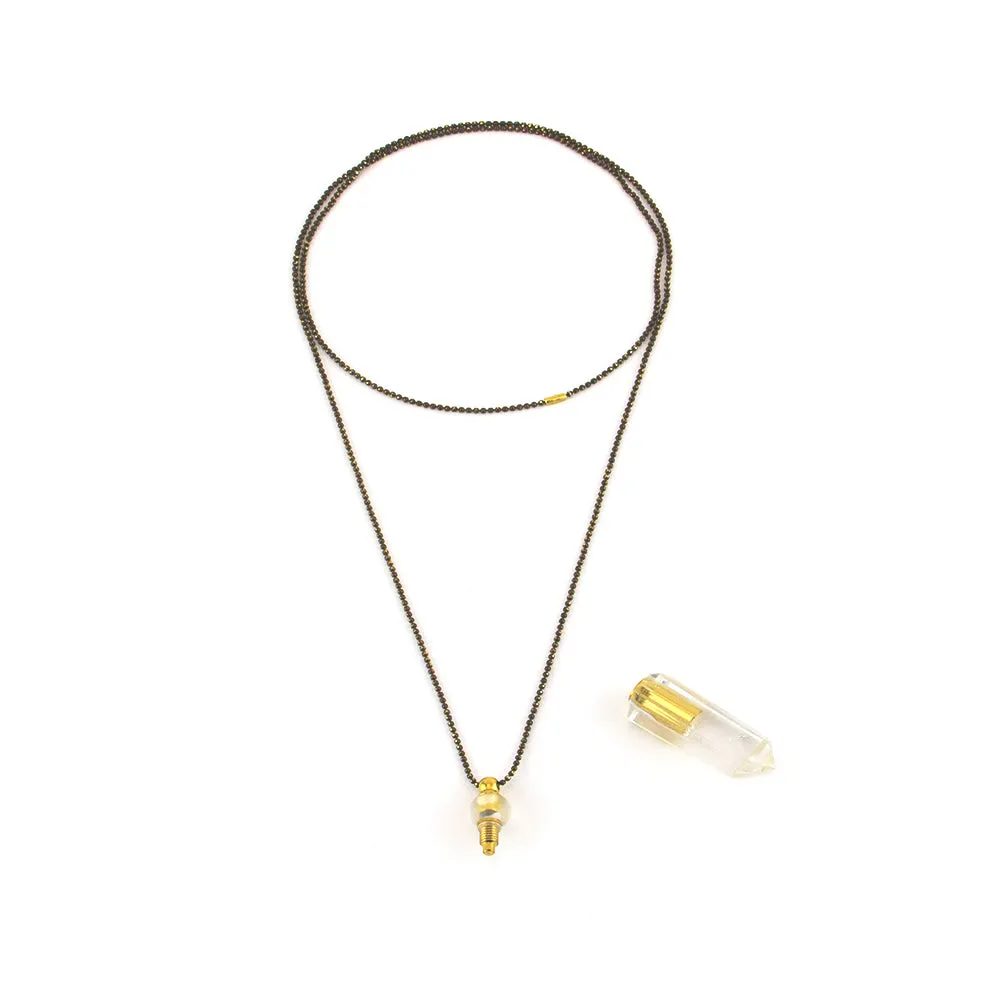 Zarina: Clear Quartz Essential Oil Vessel Necklace