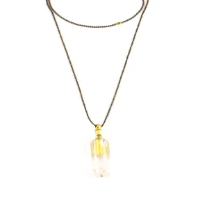 Zarina: Clear Quartz Essential Oil Vessel Necklace