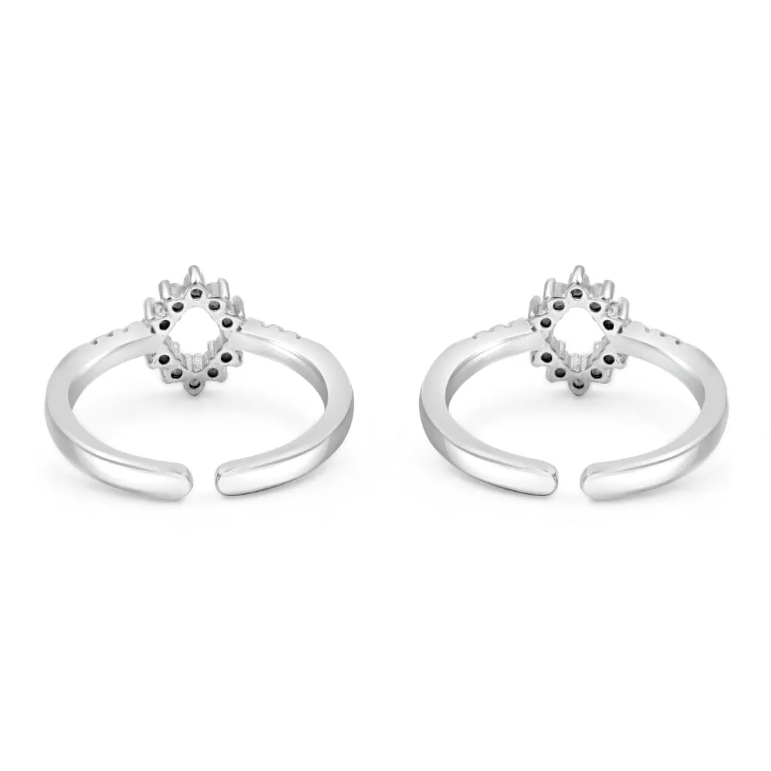 Zarkan The Golden Rangoli Silver Toe Rings