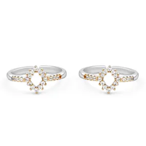 Zarkan The Golden Rangoli Silver Toe Rings