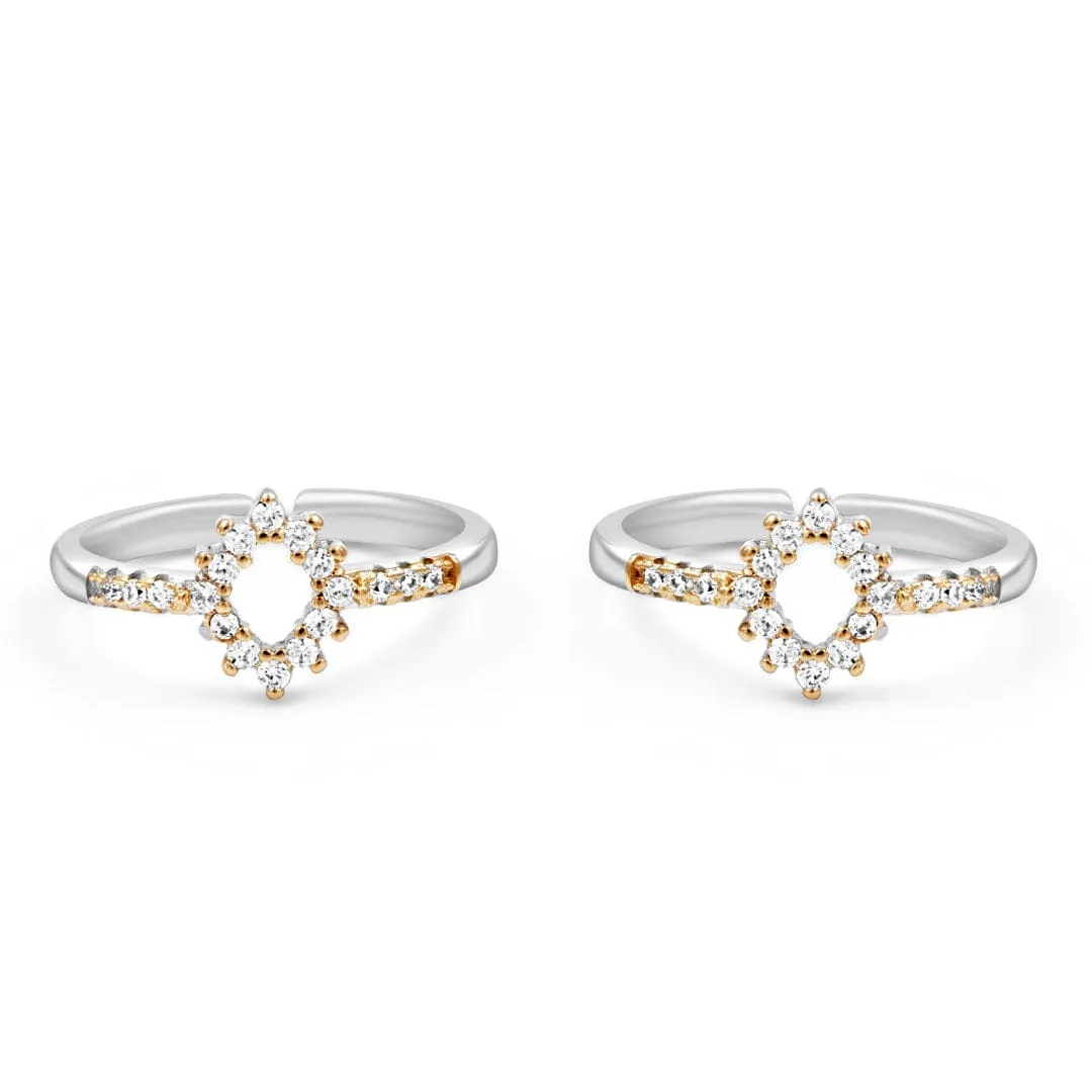 Zarkan The Golden Rangoli Silver Toe Rings